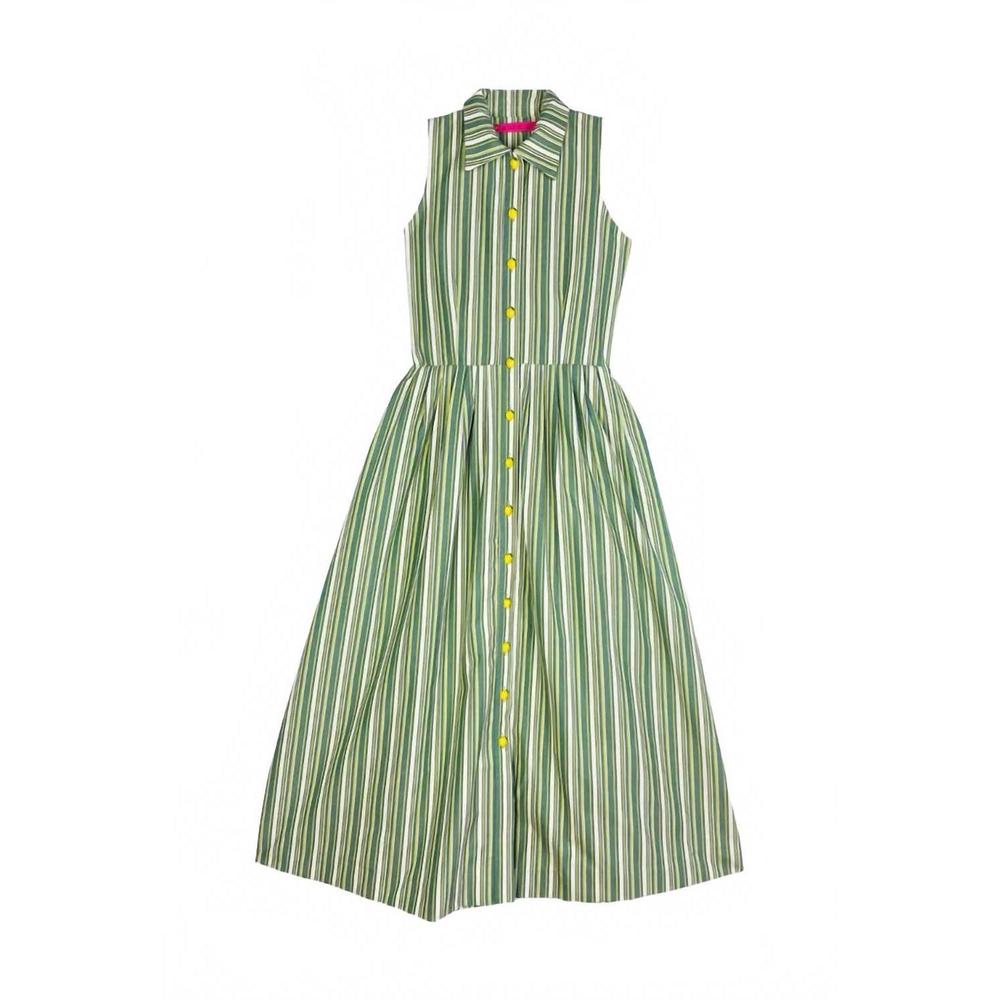 NEW BURU lemon sleeveless twist dress in green - Picture 4 of 4